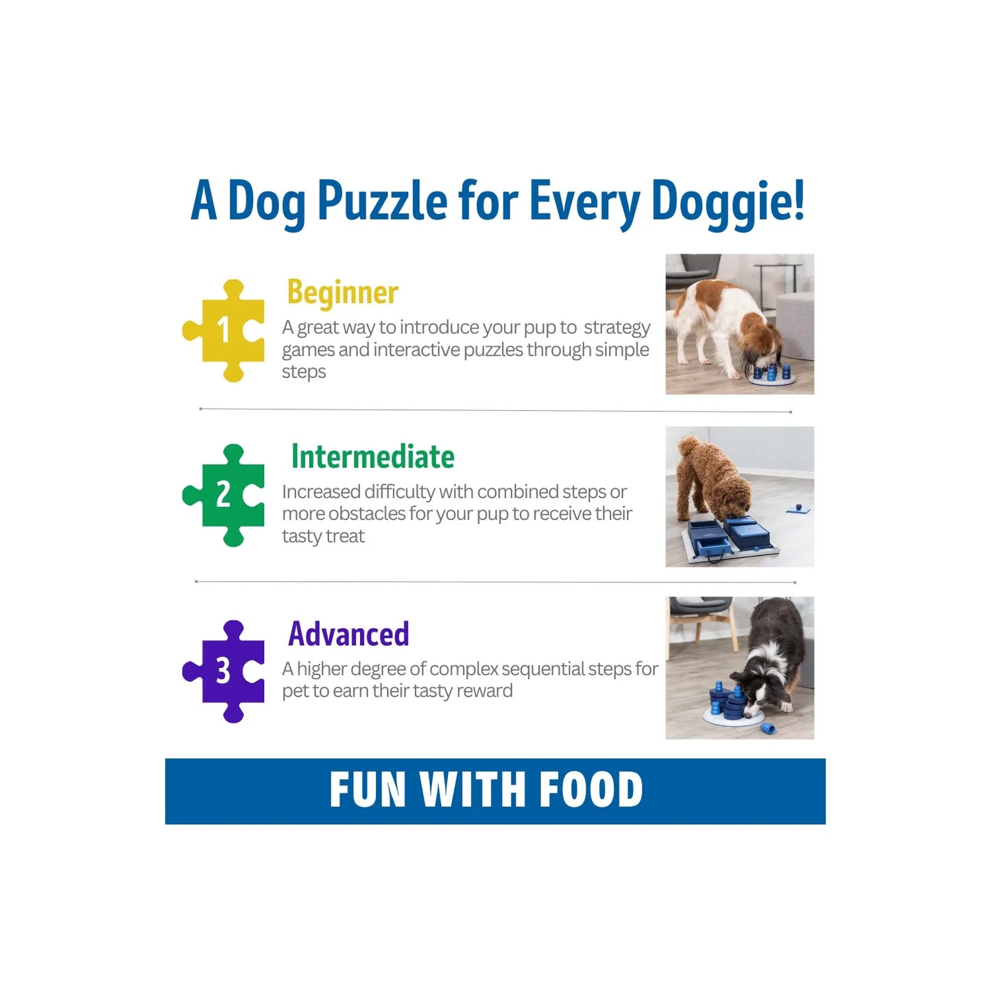 Dog Activity Move2Win Strategy Game, Level 3, Advanced Dog Puzzle Toy, Treat Dispenser