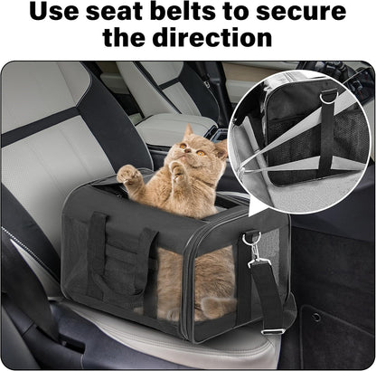 Scratchme Pet Travel Carrier Soft Sided Portable Bag for Cats, Small Dogs, Kittens or Puppies, Collapsible, Durable, Airline Approved, Travel Friendly, Carry Your Pet with You Safely and Comfortably