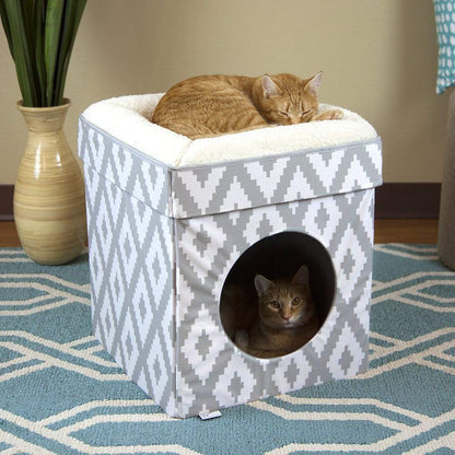 Large Cat Bed, Stackable Cat Cube, Indoor Cat House/Cat Condo, Cat Scratcher