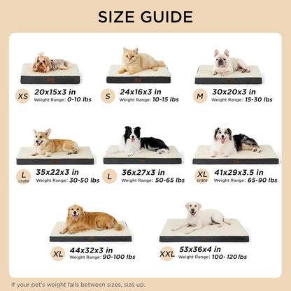 Large Dog Bed for Large Dogs up to 75Lbs - Big Orthopedic Dog Beds with Removable Washable Cover, Egg Crate Foam Pet Bed Mat, Grey