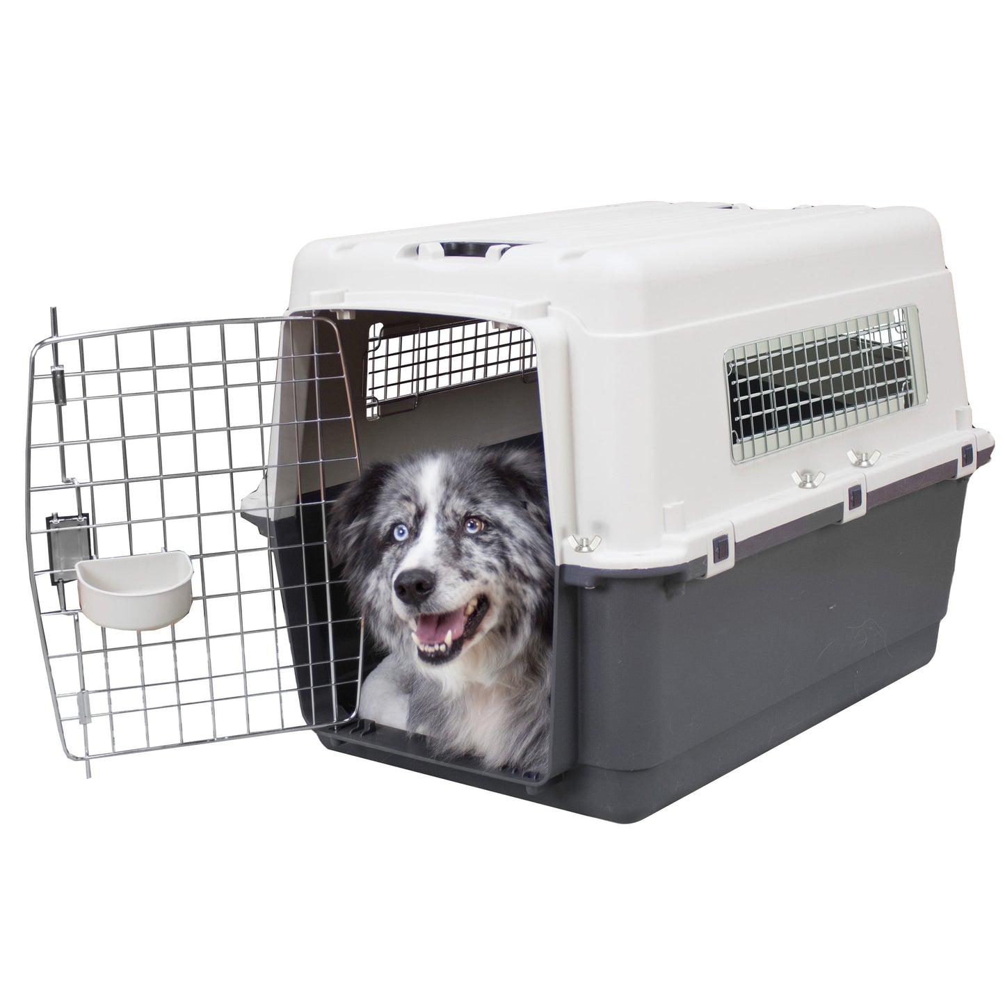 Airline Approved Plastic Dog Kennel with Wheels, Large