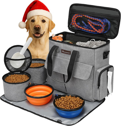 Airline Approved Pet Travel Bag, Weekend Dog Travel Set for Dog and Cat, Airline Approved Tote Organizer with Multi-Function Pockets