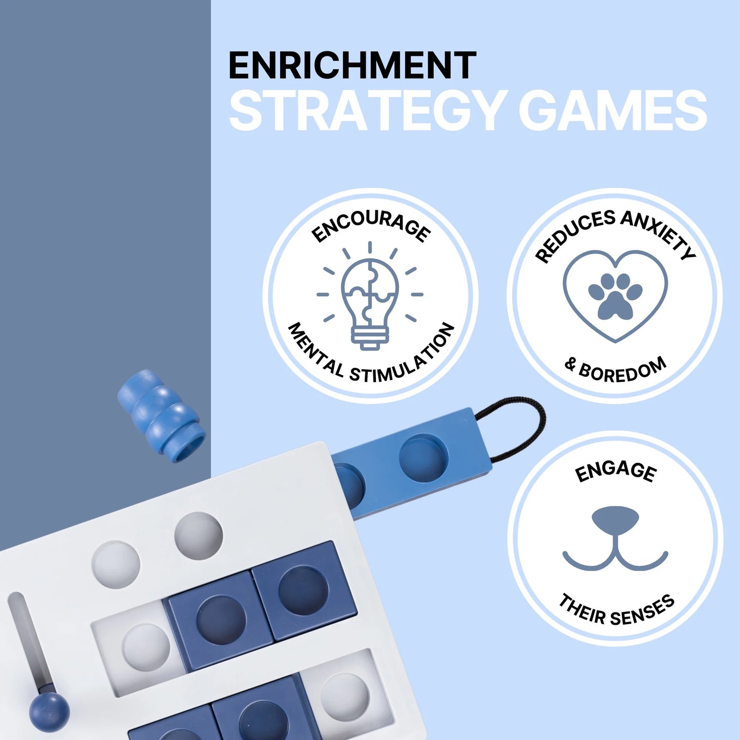 Dog Activity Move2Win Strategy Game, Level 3, Advanced Dog Puzzle Toy, Treat Dispenser