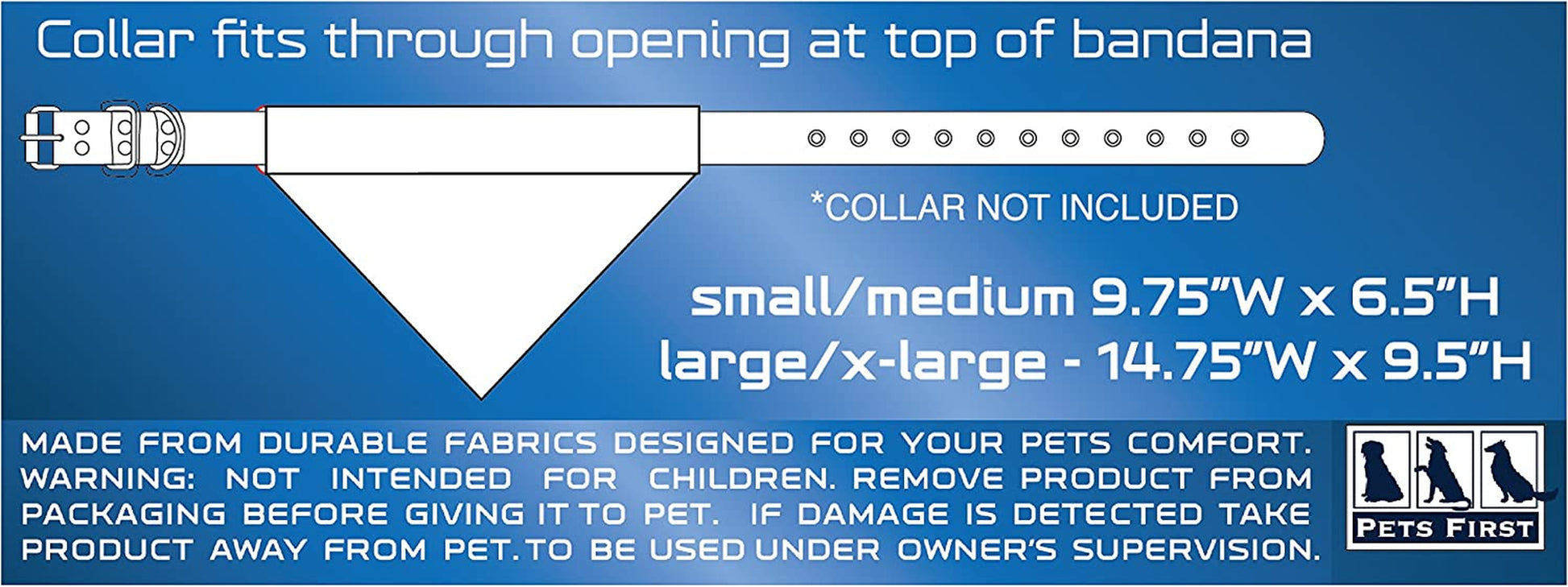 Collegiate Pet Accessories, Reversible Bandana, Penn State Nittany Lions, Large/X-Large